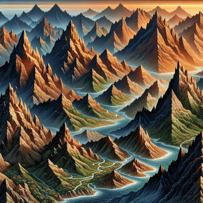 Intricate Mountain Ranges for Fantasy Board Games